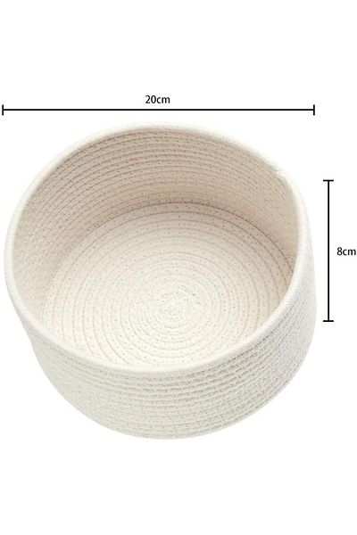 Generic JZS Cotton Rope Woven Basket Set, 2 Pcs Natural Cotton Small Storage Baskets for Organizing for Mon