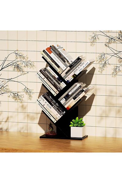 Generic Toriseek 5 Shelf Bookshelf Free Standing Bookcase Small Space Book Tower for Books Magazine, Office