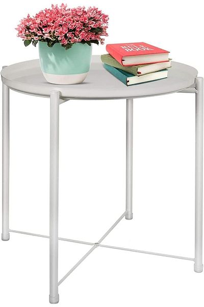 Generic SKY-TOUCH Metal Side Table,End Tray Table,Outdoor Side Table,with Detachable Waterproof Tray,for Ou