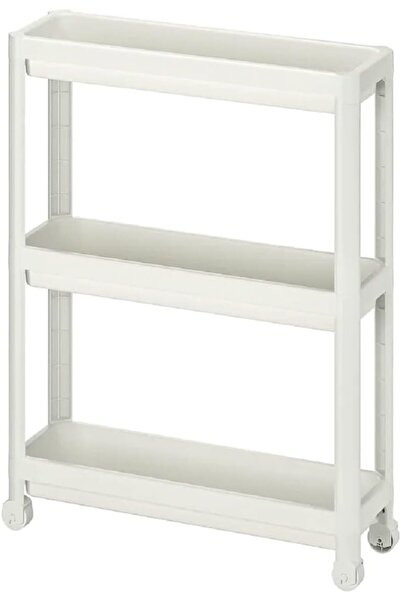 Generic عربة إيكيا فيسكين، عربة تخزين، قابلة للتحريك، عربة مطبخ، منظم، لون أب...