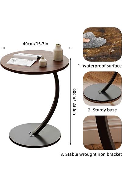 Generic ALMEKAQUZ Round Side Table, End Table for Small Spaces, Round Coffee Table Wood Rustic, Nightstand