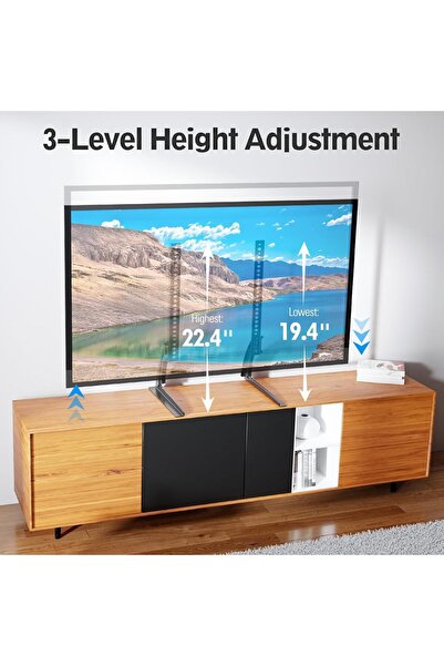 RADIOTRONICS TV Stand Mount, Universal Tabletop for 27-55 inch TVs, Holds up to 40kg, MU1019-AE