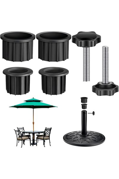 Generic 6 قطع غطاء وسدادة حلقة فتحة قاعدة مظلة الفناء، قطعة غيار لحامل المظلة
