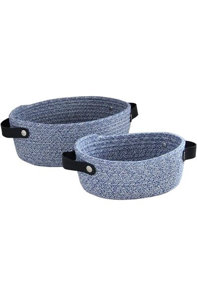 Generic Woven Basket, Set of 2, Cotton Rope Storage Basket, Baby Nursery Bin,...