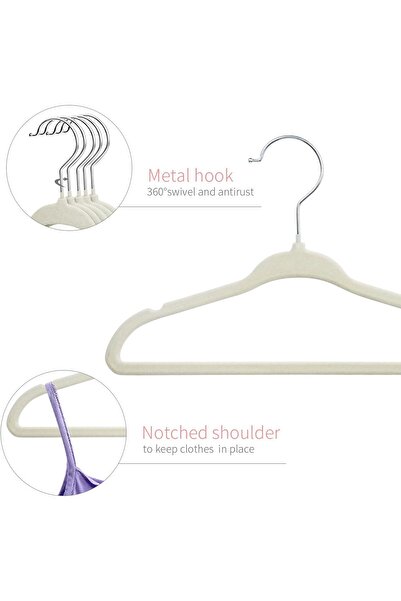 Generic ManGotree 30-Pack 11in Velvet Baby Clothes Hangers, Ultra Thin Non-Slip (White)