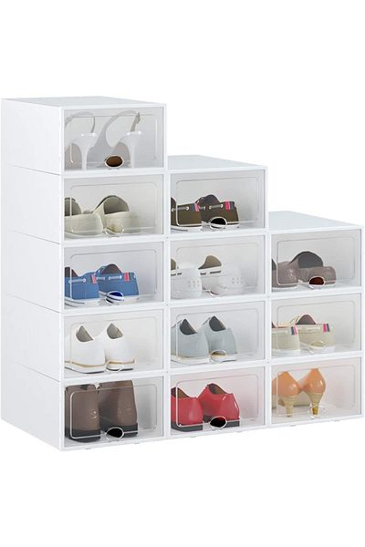 Generic Coclux Shoe Box, 12 Pack Shoe Storage Boxes Shoe Boxes Clear Plastic Stackable, Shoe Organizer Cont