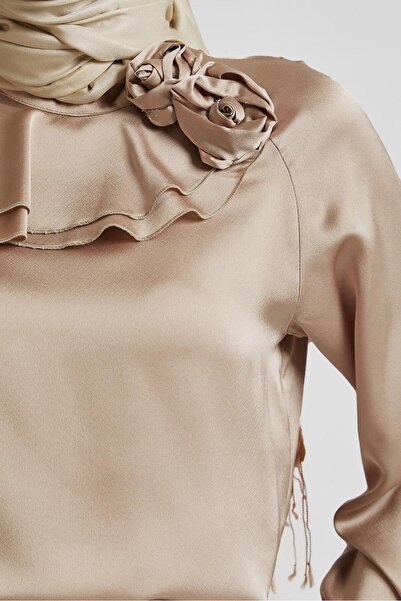 Alvina GÜL DETAYLI SATEN BLUZ 44713