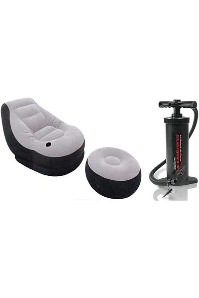 Generic Intex 68564 Comfortable Inflatable Long Seat with Footrest with Air Blower