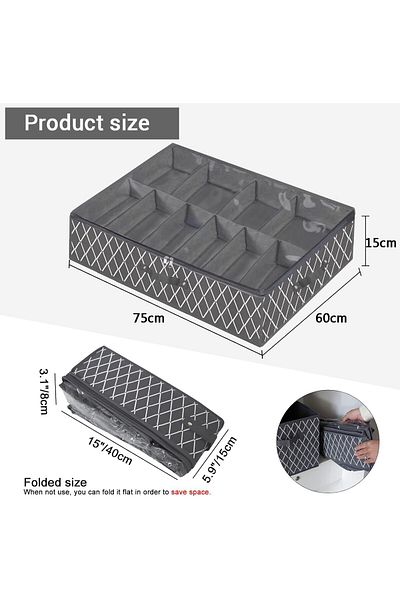 Generic PlorFox 2 Pack Under Bed Shoe Storage Organizer, Fits 32 Pairs, Organizador De Zapatos, Adjustable