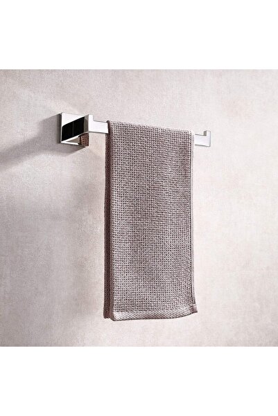 Generic TASTOS Premium Stainless Steel Hand Towel Holder - Square Wall-Mounted, Polished Chrome