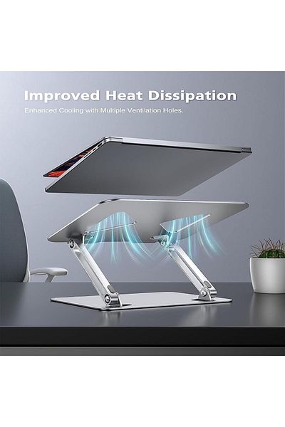 Generic TRASSLE Adjustable Laptop Stand, Ergonomic Aluminum Laptop Holder Riser with Cooling Function, Alum