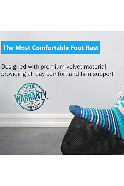 SULFAR Under-Desk Footrest — Comfortable Padded Half-Cylinder Angled Footrest