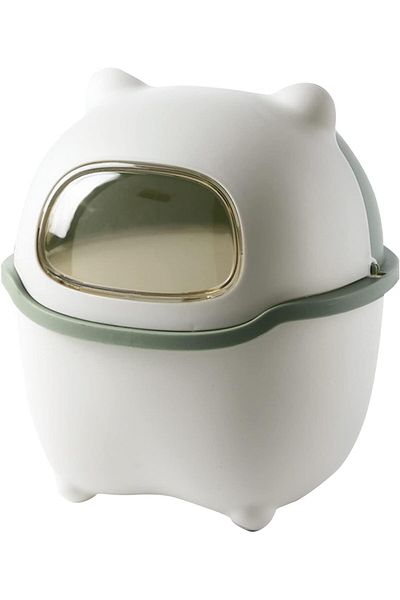 Generic Mini Ninja Desktop Flip Trash Can, Cute Small Waste Basket with Lid - Suitable for Bathrooms, Kitch