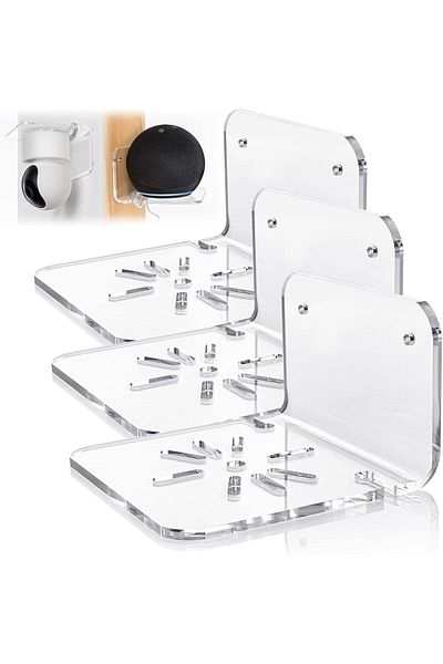 Generic SIPRDE Acrylic Small Wall Shelf Set of 3 for Security Cameras, Speakers, Baby Monitors & More - 4''