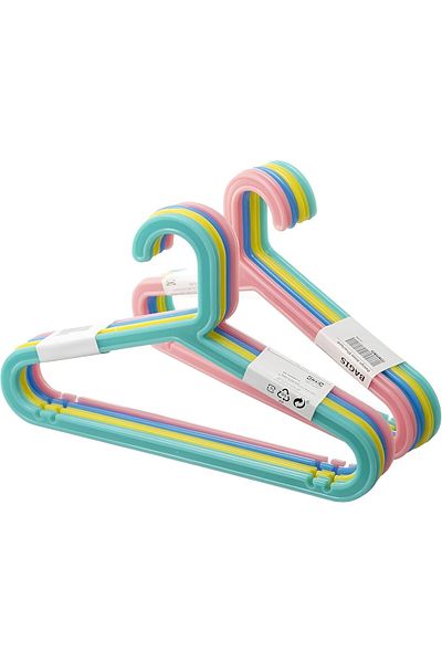 Generic Ikea BAGIS Children's Clothes Hangers, Mixed Pastel Colours, Set of 16