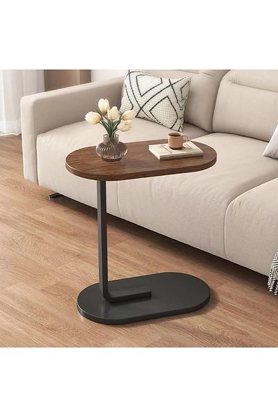 Generic Lkeiyay C Shaped End Table - Black Small Metal Side Table for Couch,Sofa, Living Room, Bedroom,Simp