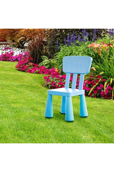 Generic Children's Chair Kindergarten Baby Learning Chair Plastic Game Chair Removable (Blue)