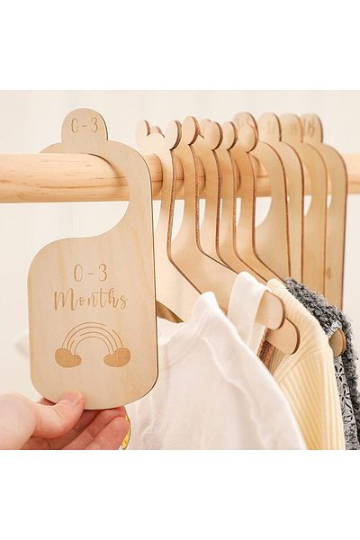 Generic X spring Baby Closet Dividers, 7PCS Wooden Baby Clothes Organizers, Perfect for New Moms and Dads,