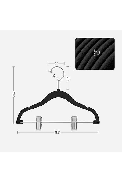 Generic Red Dot Gift® Baby Velvet Pants Hangers, 20-Pack Non-Slip Clothes Hangers with clip for Kids,Space