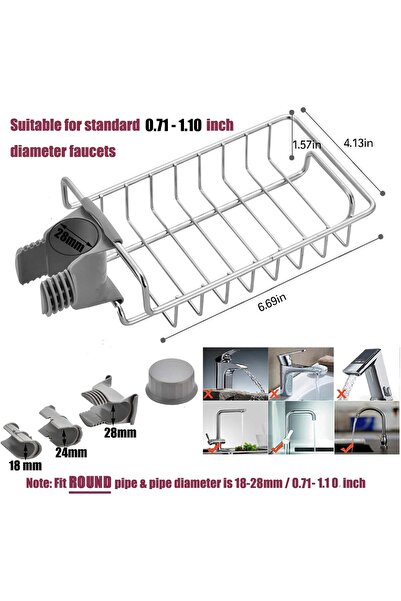 Hope منظم حوض المطبخ فوق حامل الإسفنجة، مصنوع من الفولاذ المقاوم للصدأ عالي ا...
