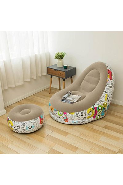 Generic Sumkyle Inflatable Sofa Couch, Foldable Indoor Sofa Lounge Chair Sleeper Inflatable Lounger Air Sof