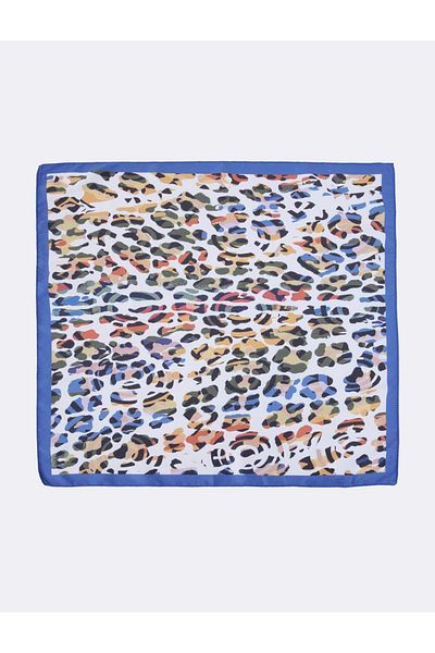 Jimmy Key Navy Blue Patterned Woven Scarf