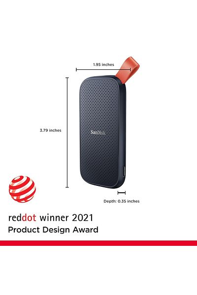 SanDisk قرص SSD محمول بسعة 2 تيرابايت - 800 ميجابايت/ثانية، منفذ USB 3.2 من الجيل الثاني، متين، مقاوم للسقوط من ارتفاع 2 متر، صغير الحجم وموثوق