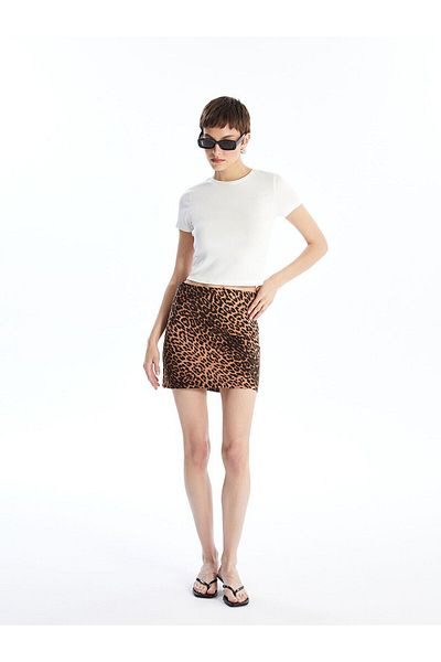 LC Waikiki Skinny Fit Patterned Women's Skirt