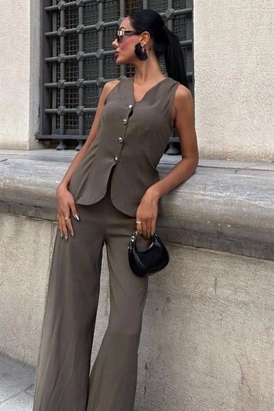 nedo7 Lace up Back Vest Plazza Trousers Modal Suit 10202-08