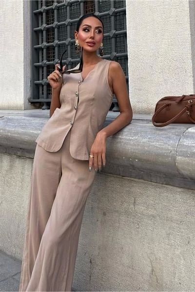 nedo7 Lace up Back Vest Plazza Trousers Modal Suit 10202-08