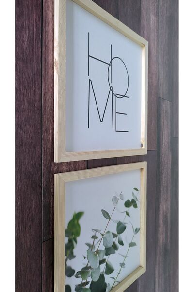 Tooall Living Room, Eucalyptus Home Written Wooden Framed Painting Set