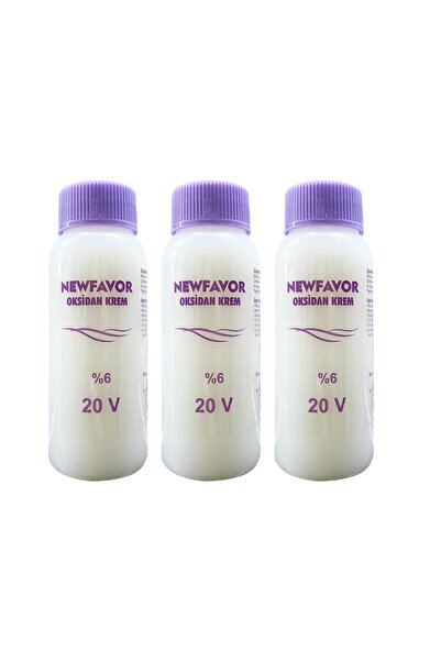 New Favor 3 Adet Oksidan Krem Saç Boya Sıvısı 6'lık 20 Volüme 60 ml