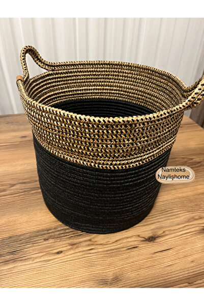 naylişhome 30*30 kulplu sepet hediyekil çeyizlik hasır jüt organize