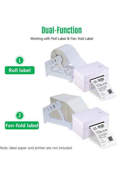 fulina Thermal Label Printer Label Holder For Rolls And Fanfold Shipping Package Labels Work With Desktop
