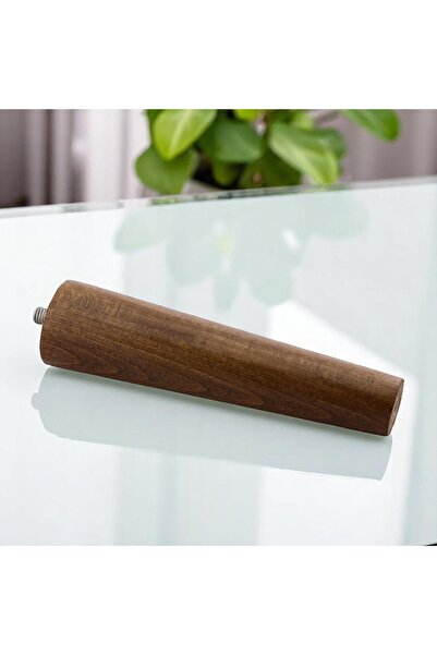 GLASWEN Picior din lemn 15 cm nuc cu șuruburi M8 cu accesorii de fixare pentru dulap mobilă scaun canapea picior de susținere