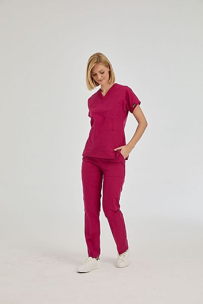 ÇİZGİ MEDİKAL Dr Greys Terikoton Cherry Doctor Asistentă Tricou Tricou medical Costum chirurgical țesătură subțire (SUB-TOP)