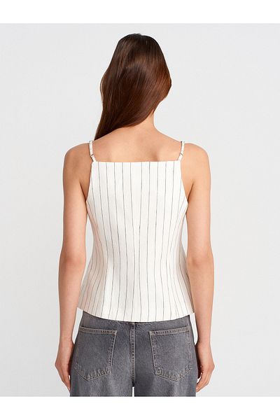 Dilvin 60585 Suspender Vest-White