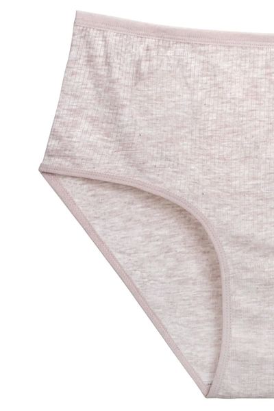 PRATİKOBA 4-Piece New Series Colorful High Waist Ribbed Bato Panties Gray Powder Peach Green