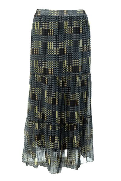 Oppland Women's Chiffon Skirt Colorful Floral Print Three Layer Bohemian Style Lined Flowy Comfortable