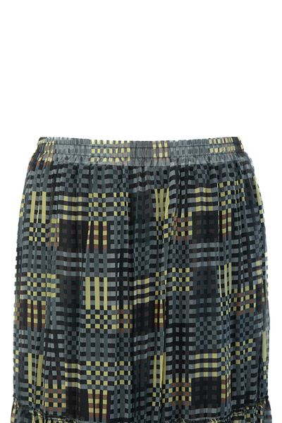 Oppland Women's Chiffon Skirt Colorful Floral Print Three Layer Bohemian Style Lined Flowy Comfortable
