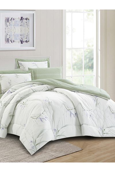 Donetella Comforter Set King Size, 6-Pcs, 260x240 cm, Printed, All Season, Microfiber, 350 GSM
