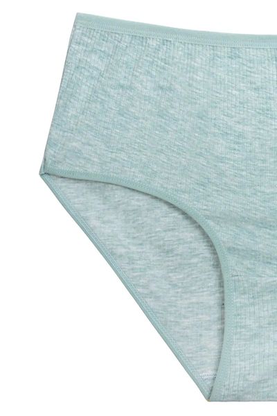 PRATİKOBA 4-Piece New Series Colorful High Waist Ribbed Bato Panties Turquaz Green Peach Powder