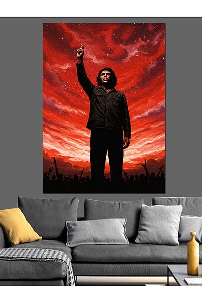 Tablomega Che Guevara Decorative Canvas - Mdf Wooden Painting