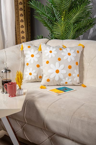 Bade Design 2-Piece Punch Throw Pillow, Pillow Case Most Preferred (Linen Fabric)