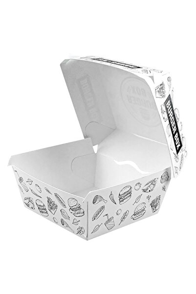 Cesiro Cutie de carton pentru hamburgeri medii, set de 100