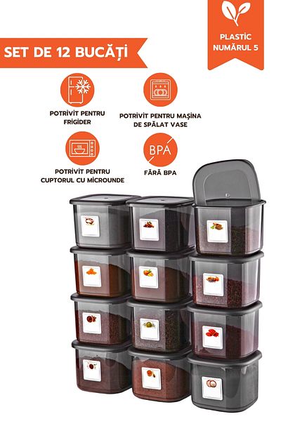 Ginza Maison 12 500 ml Food Containers, With 25 Labels, For Refrigerator, Freezer, Cupboard, Microwave