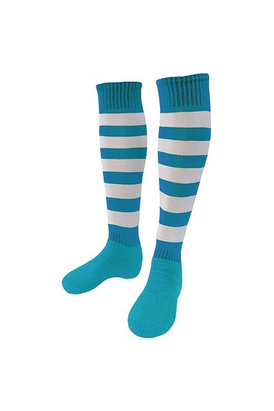 By Leon 1982 Leon Luxury Long Socks Football Socks Turquoise White