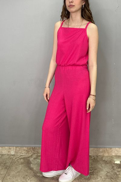 Tam Moda Women's Fuchsia Thin Strap Long Jumpsuit