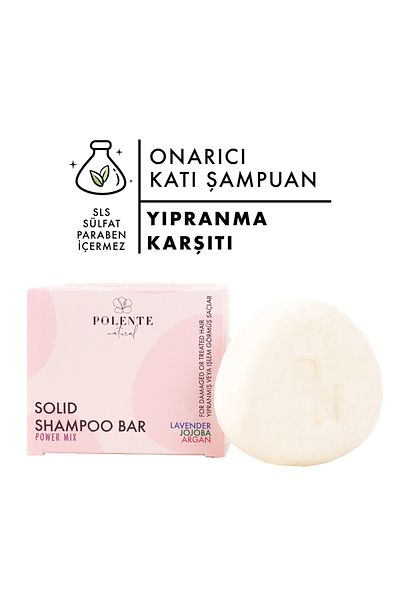 Polente Natural 110 Gr Solid Shampoo - Repairing and Nourishing Hair, Damaged and Processed