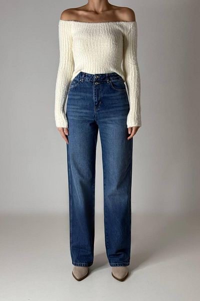 LACARINO 7850 Pantaloni drepti de damă din denim